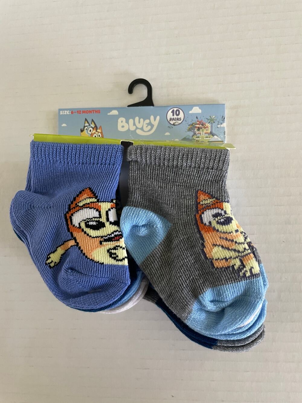 10 PAIRS BLUEY INFANT SOCKS NEW SZ 6-12 MOS
